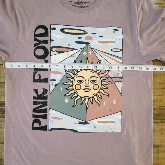 Pink Floyd Distressed NWOT Dusty Grey Mauve Sun Design Tee Shirt - Medium - Picture 7 of 8
